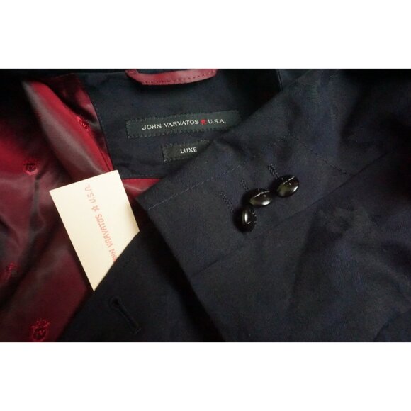 John Varvatos Blue Camo Woven Luxe Soft Sport Coat Jacket Sz 38R Brand New